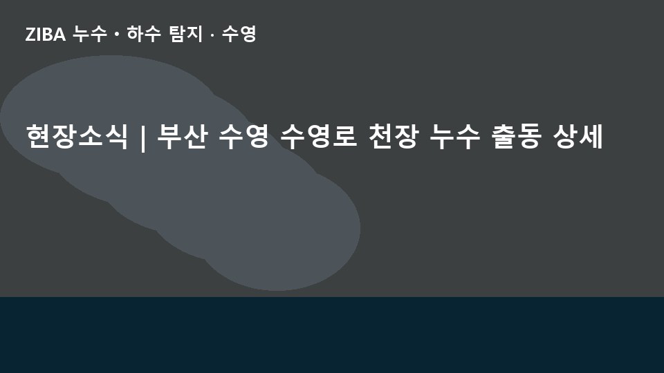 현장소식 | 부산 수영 수영로 천장 누수 출동 상세