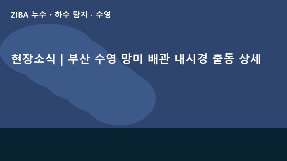현장소식 | 부산 수영 망미 배관 내시경 출동 상세